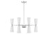 8-Light Chandelier in Natural Brass