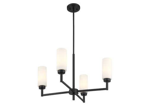 4-Light Chandelier in Natural Brass