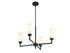 4-Light Chandelier in Natural Brass