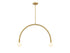 2-Light Chandelier in Natural Brass