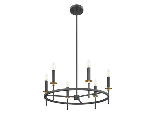 6-Light Chandelier in Brushed Nickel