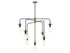 Godfrey 7-Light Chandelier in Matte Black with Warm Brass Accents