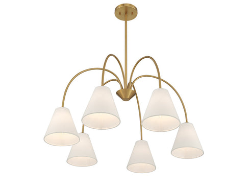 6-Light Chandelier in Matte Black