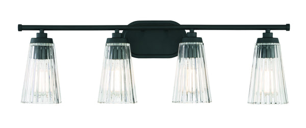 Chantilly 4-Light Bathroom Vanity Light in Matte Black