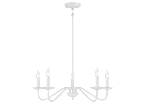 5-Light Chandelier in Natural Brass