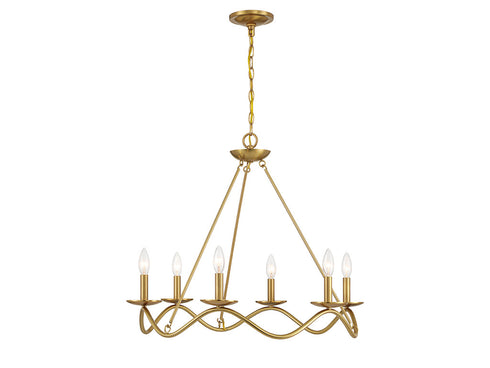 6-Light Chandelier in Matte Black