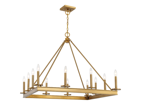 Boylston 12-Light Chandelier in Warm Brass