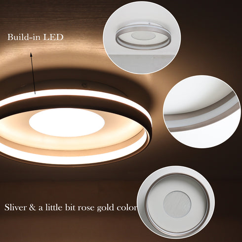 Ancona Modern LED Flush Mount Ceiling Light with Remote Control