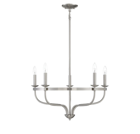 5-Light Chandelier in Matte Black