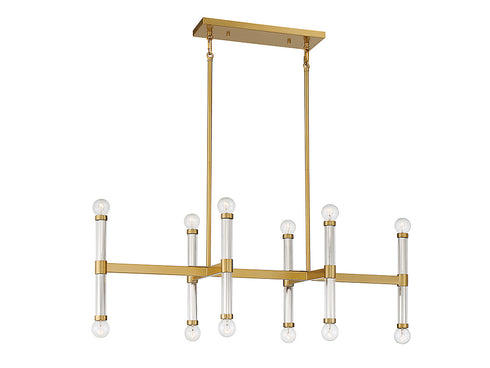 Kingsburg 12-Light Linear Chandelier in Matte Black