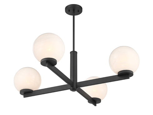 4-Light Chandelier in Matte Black