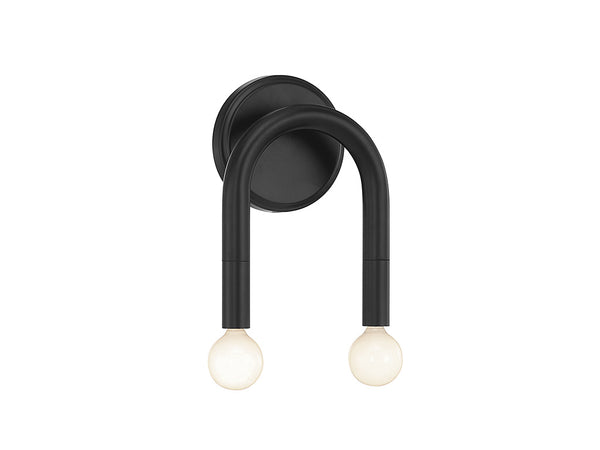 2-Light Wall Sconce in Matte Black