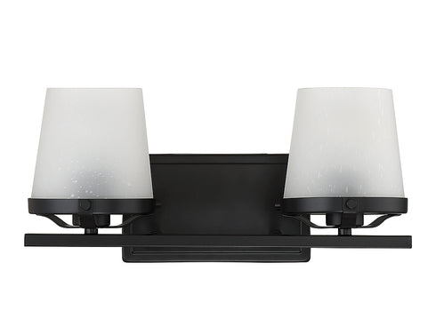 Klein 2-Light Bathroom Vanity Light in Warm Brass