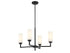 4-Light Chandelier in Natural Brass
