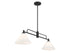 2-Light Linear Chandelier in Natural Brass