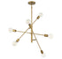 6-Light Chandelier in Natural Brass