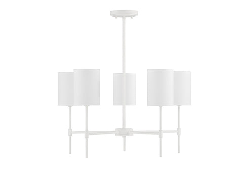 5-Light Chandelier in Bisque White