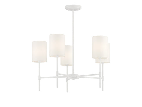 5-Light Chandelier in Bisque White
