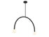2-Light Chandelier in Natural Brass