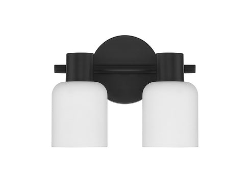 Strand 2-Light Bathroom Vanity Light in Matte Black