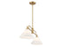 2-Light Linear Chandelier in Natural Brass