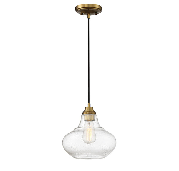 1-Light Mini Pendant in Natural Brass