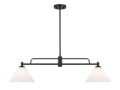 2-Light Linear Chandelier in Natural Brass