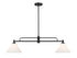 2-Light Linear Chandelier in Natural Brass