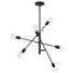 6-Light Chandelier in Natural Brass