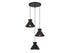 3-Light Multi-Point Chandelier in Natural Brass