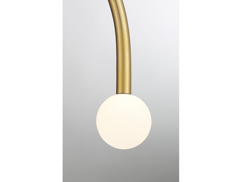 2-Light Chandelier in Natural Brass