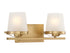Klein 2-Light Bathroom Vanity Light in Warm Brass