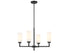 4-Light Chandelier in Natural Brass