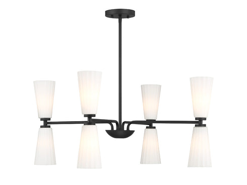 8-Light Chandelier in Natural Brass
