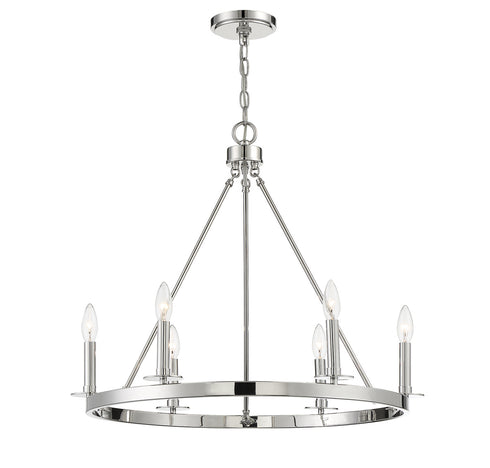 6-Light Chandelier in Matte Black
