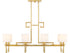 Quatrain 8-Light Linear Chandelier in True Gold