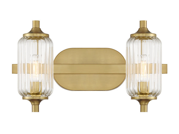 Holton 2-Light Bathroom Vanity Light in Warm Brass
