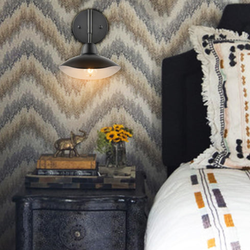 Pulau Modern Black Swing Arm Wall Sconce Plug-in or Hardwired set of 2