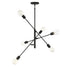 6-Light Chandelier in Natural Brass