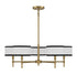 5-Light Chandelier in Natural Brass