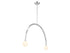 2-Light Chandelier in Natural Brass