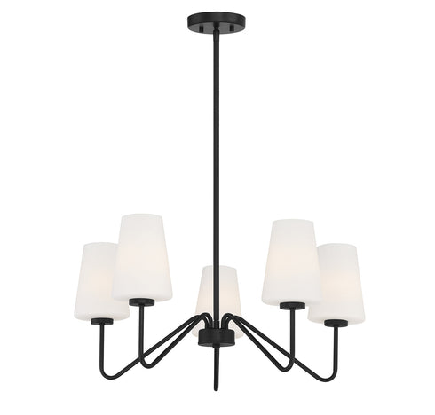 5-Light Chandelier in Matte Black