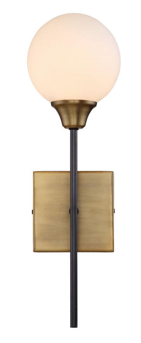 1-Light Wall Sconce in Oiled Rubbed Bronze with Natural Brass