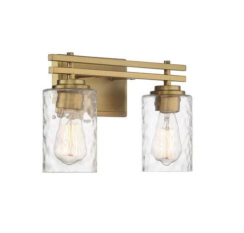 Baxter 2-Light Bathroom Vanity Light in Warm Brass