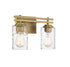 Baxter 2-Light Bathroom Vanity Light in Warm Brass