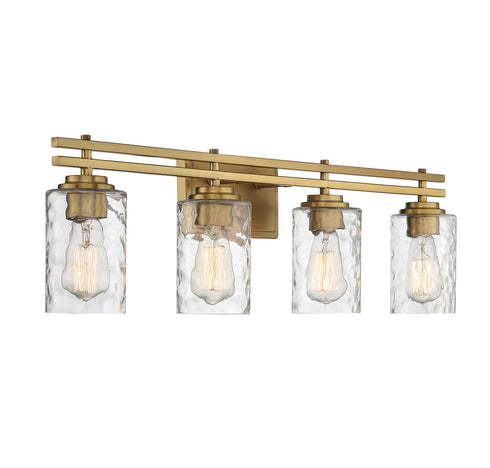 Baxter 4-Light Bathroom Vanity Light in Warm Brass