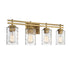 Baxter 4-Light Bathroom Vanity Light in Warm Brass