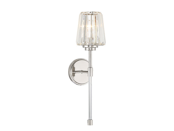Garnet 1-Light Wall Sconce in Polished Nickel