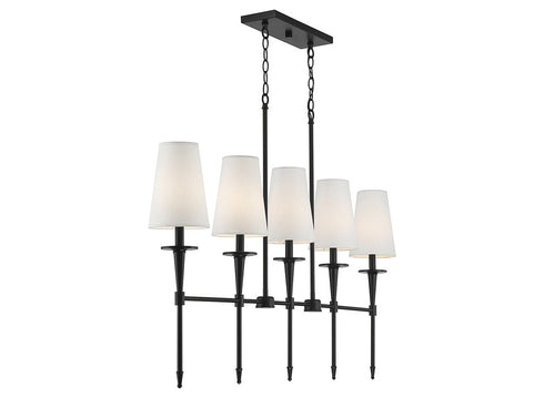 Trundle 5-Light Linear Chandelier in Matte Black