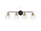 Flagler 4-Light Bathroom Vanity Light in Matte Black with Warm Brass Accents